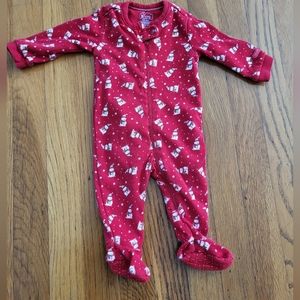 One Piece Footed Full Zip Snowman Sleeper Pajama‎ 0-3 Months Baby Infant